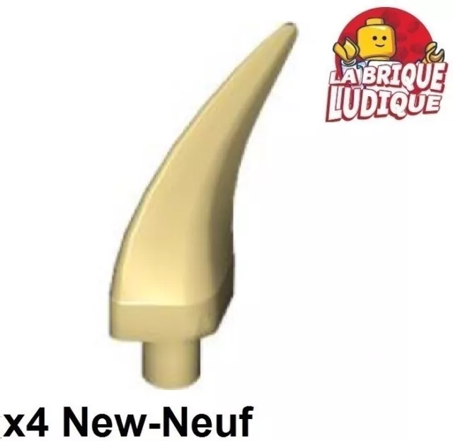 Lego 4x Corne Barb Large griffe (Claw Horn) beige/tan 87747 NEUF