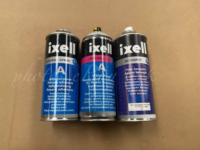 3x aérosol 400ml Apprêt  IXELL ( adhésion primaire +i-premia C2 + C2 gris clair)