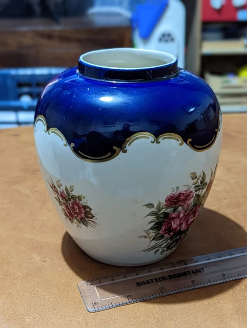 Crown decorative Pottery Large Lidded  vase/ pot/ Urn Antique rare collectible