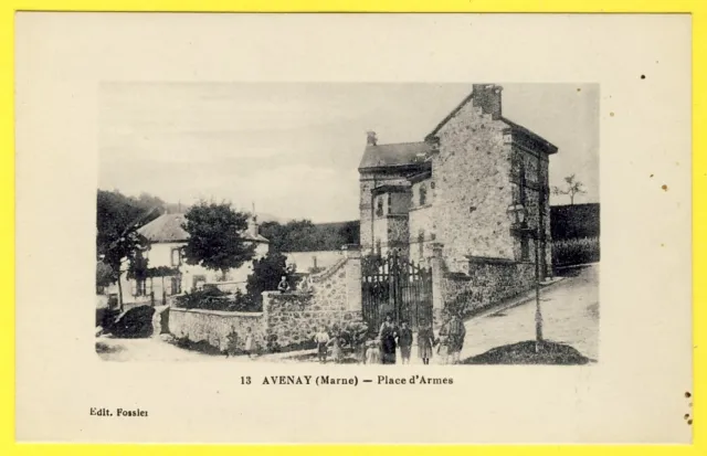 cpa 51 - Village of AVENAY VAL d'GOLD (Marne) Place d'Armes