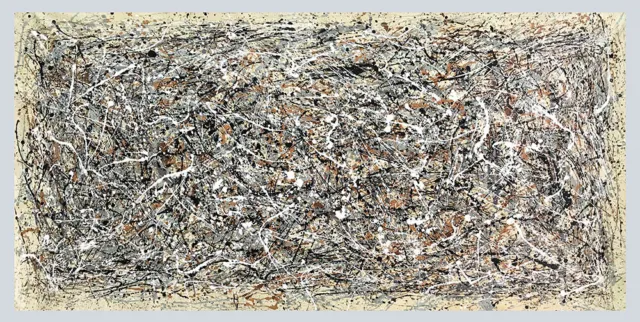 Pollock Style Huge Canvas Hand Painted Oil Paintings - 60X30 One Number 31 1950