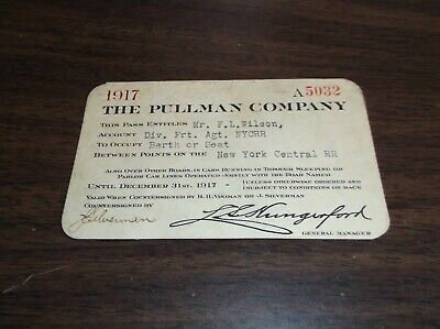 1917 Pullman Company Employee Pass #5032 Nyc