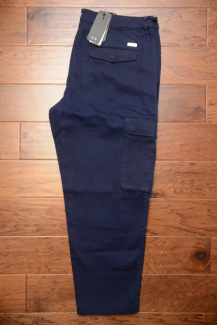 Armani Exchange A|X $150 Men's Stretch Cotton Navy Cargo Denim Jogger Pants 38 3