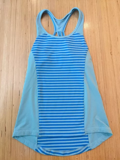 Ivivva Ambition Tank Top Girls Size 10 Blue Stripe