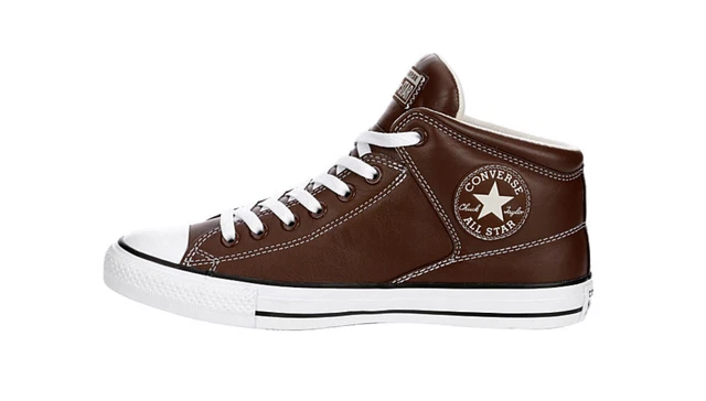 mens brown leather converse