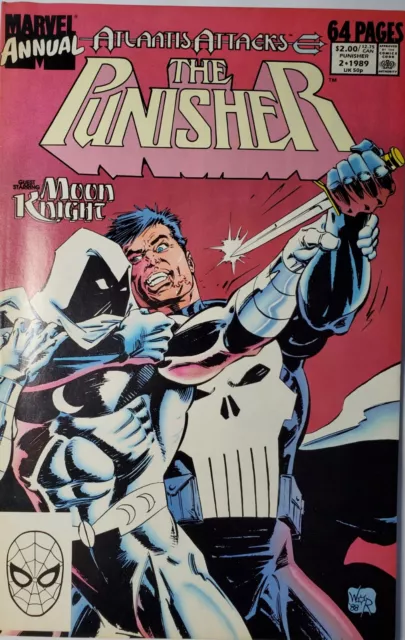 Marvel Annual Atlantis Attacks The Punisher Moon Knight 64 pgs 1989 No.2 Comic