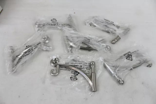 6 New NIP Silver Chrome Color Lantern Flower Pot Hook w/ Threads Threaded