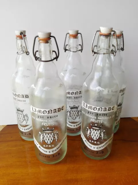 Sets Antique Bottle Lemonade S. P. B.G.Rennes Creperie BAR Brasserie Vintage