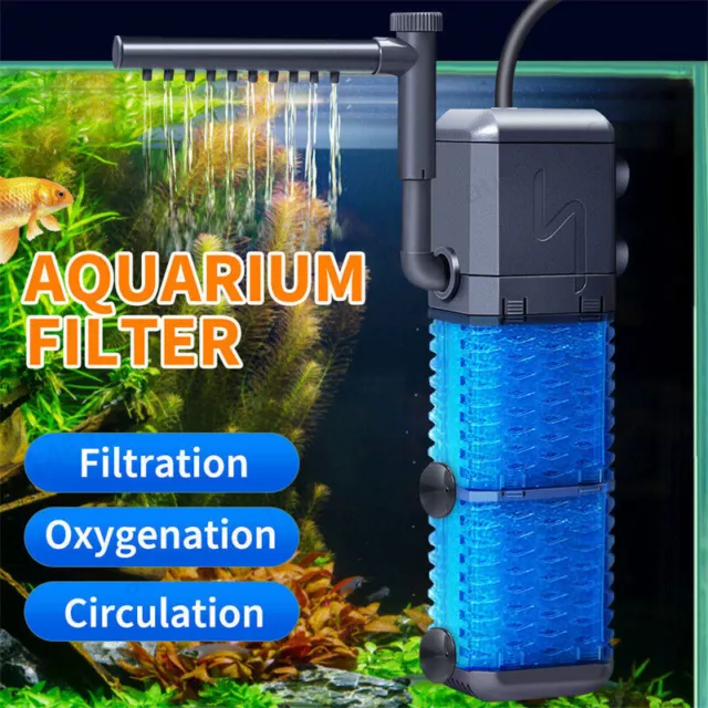 4-in-1 Internal Aquarium Fish Tank Filter Submersible Water Pump 800L/H Oxygen