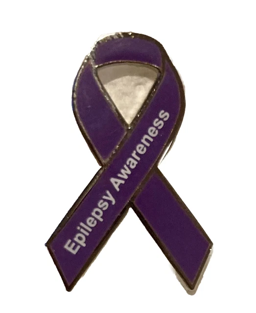 PinMart Epilepsy Awareness Purple Enamel Lapel Pin - Ribbon Design - Brand New With Tags