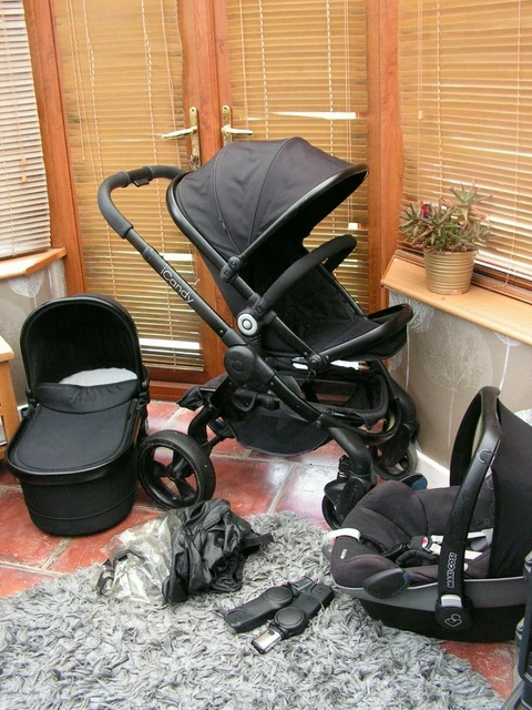 ICANDY PEACH 3 JET BLACK travel system NO CARSEAT FREE uk post vgc