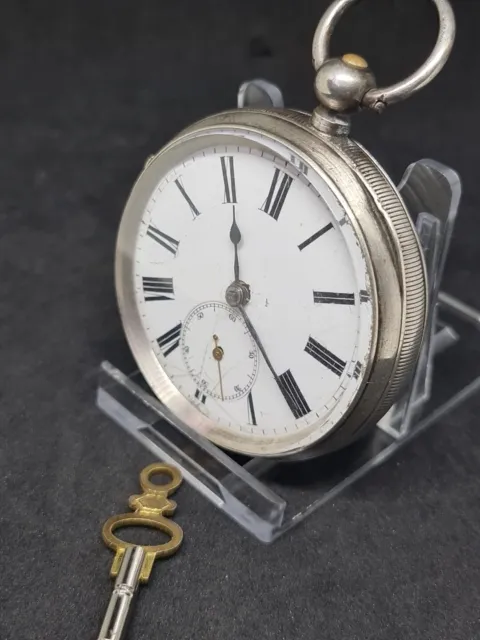 Antique solid silver GENTS pocket watch C1900 W/O ref3301