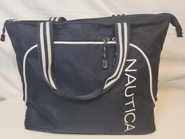 Nautica Carry On Travel Bag Tote Bag. Navy Blue/ White Trim. NICE!!
