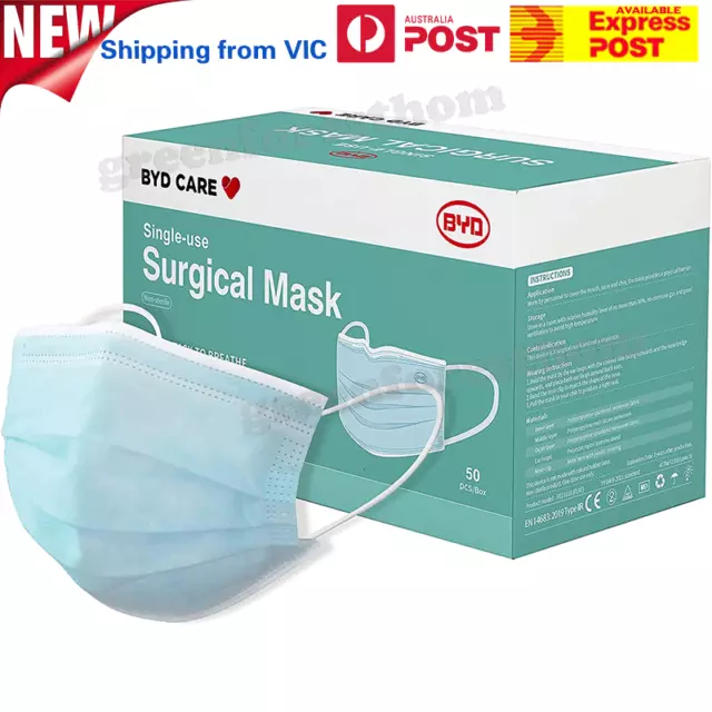 BYD Face Mask SINGLE-USE LEVEL 3 SURGICAL MASK Virus Respirator Flu Protection