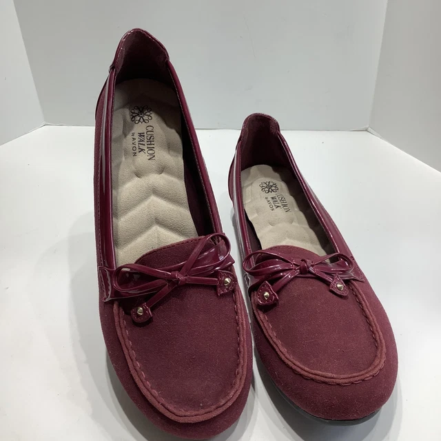 AVON CUSHION WALK LOAFER BURGUNDY SHOES Womens Size 7M, New No Box.