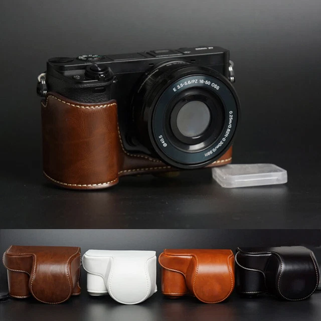 Leather Camera Protect case bag strap for Sony a6000 A6100 A6300 A6400 16-50