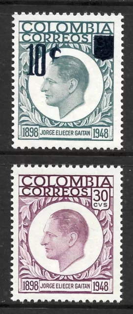 Colombia Scott #698-699 VF Mint Lightly Hinged Issued 1959