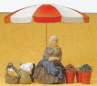 Preiser 45046 Market Woman and Accessories Figure Set