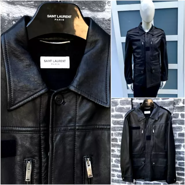 Gorgeous Saint Laurent SS17  Slim Fit Leather Military Jacket Prototype