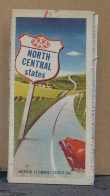 VINTAGE ROAD MAP - 1963-64 AAA Road Map of the NORTH CENTRAL STATES U.S