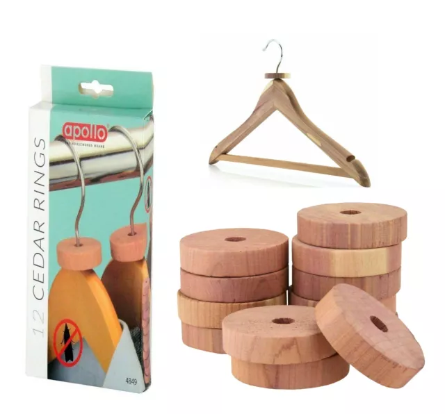 Cedar Wood Natural Moth Odour Rings Hanging Clothes Insect Deterrent Repellent