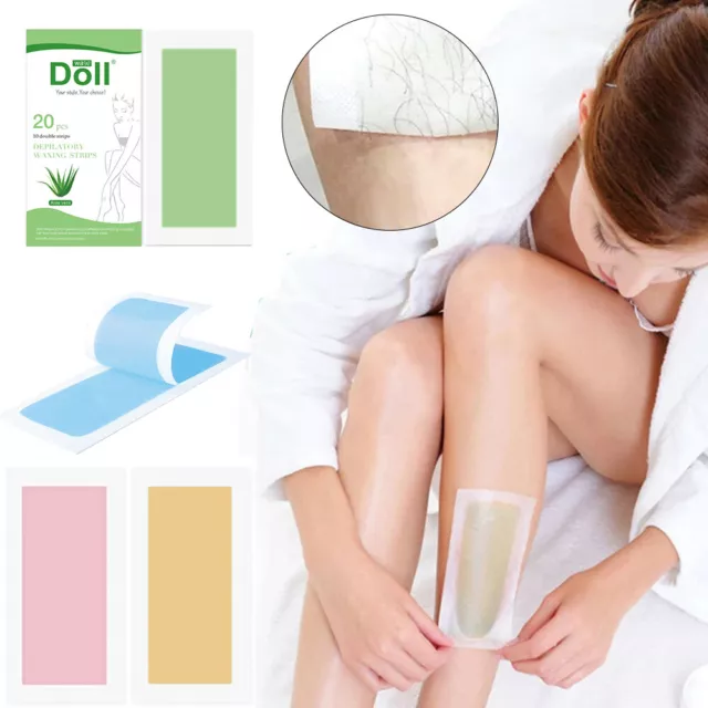 20Pc Professional Hair Removal Wax Strips Epilation Double Face Wax Paper * #