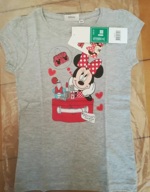 Maglietta tshirt  per bambina 8 anni nuovo shirt Disney Minnie grigio