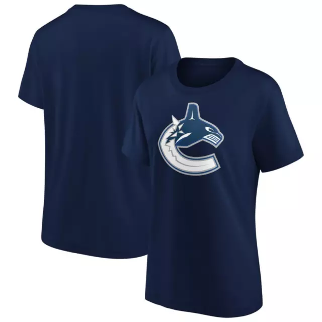 Vancouver Canucks Women's T-Shirt (Size 2XL) NHL Primary Logo Graphic Top - New