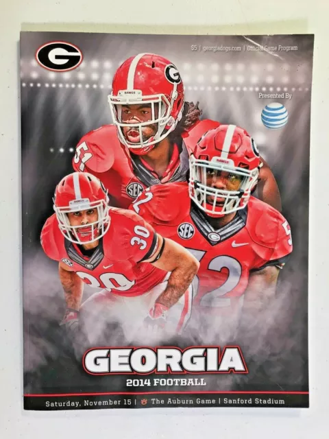 2014 Georgia Bulldogs vs Auburn Tigers Football Game Program, Ramik Wilson cover