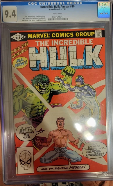 INCREDIBLE HULK ANNUAL 10 CGC 9.4 WP Ronald Reagan Leonid Brezhnev MARVEL 1981
