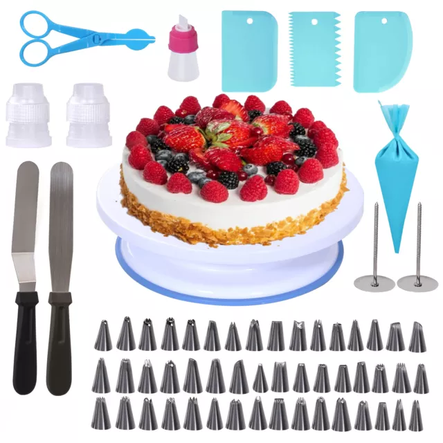 60PCS Cake Turntable Stand Decorating Rotating Turntable for Cake Decorations
