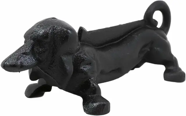 Cast Iron Black Sausage Dachshund Dog Boot Cleaner Scraper Statue Door Stopper 4