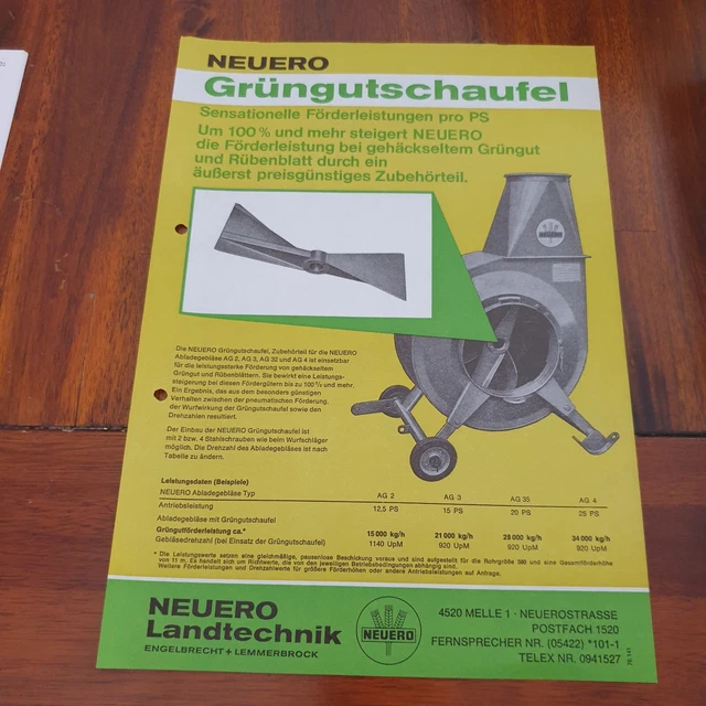 NEUERO 1976 Grüngutschaufel Schlepper Traktor Prospekt Landmaschinen c NEUERO 1976 Grüngutschaufel Schlepper Traktor Prospekt Landmaschinen c