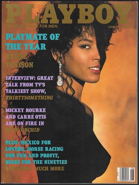 PLAYBOY JUNE 1990; Covergirl Rene Tenison (Nude); Playmate Bonnie