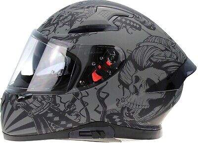 VIPER V95 SKULL Motorcycle Motorbike Full Face DVS Pinlock Sports Racing Helmet