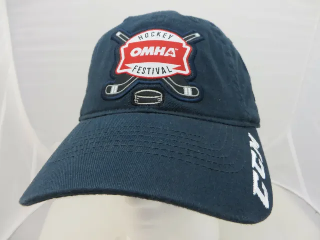 OMHA Hockey CCM baseball cap hat adjustable v blue