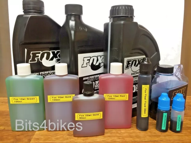 Fox Racing Shox Suspension Oil Red, Green, Gold, Float Fluid, 5wt,LOWEST PRICES