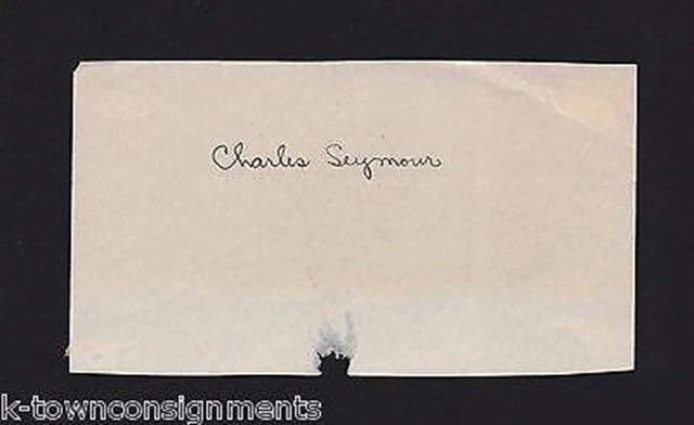 Charles Seymour Yale University President Original Antique Autograph Signature
