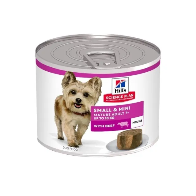 Hill'S SP Small & Mini Mature Adult 7+ Mousse With Beef - Dogs Wet Food 12X200G