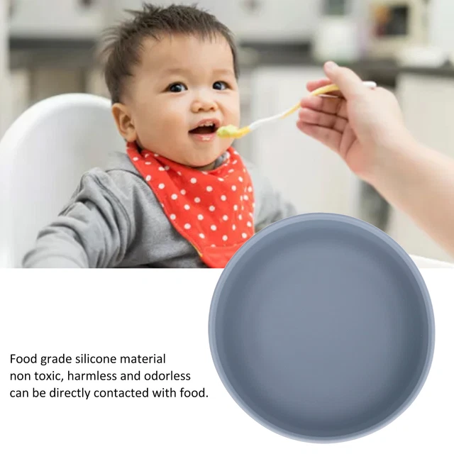 (Graublau)Babyschale Mit Saugnapf Lebensmittelechtes Silikon Festsitzende