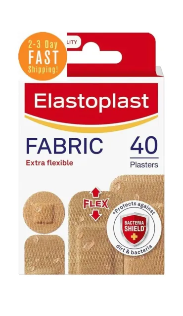 Elastoplast Fabric Extra Breathable, 40 Diferent Shapes 40 Count (Pack of 1)