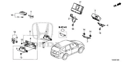 Genuine Honda Fob Assembly Entry Key (Driver 1) 72147-T0A-A21