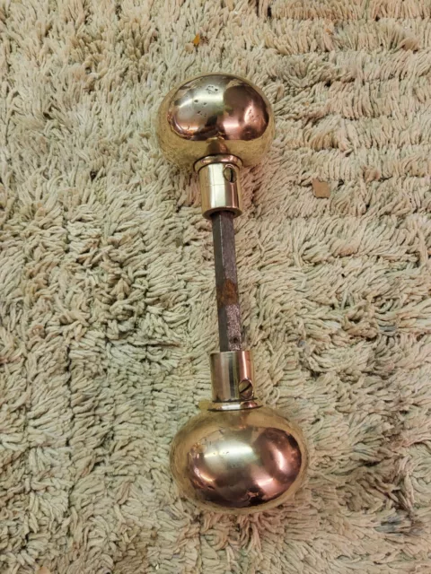 Vintage Heavy Brass Ovel Round Door Knob Polished