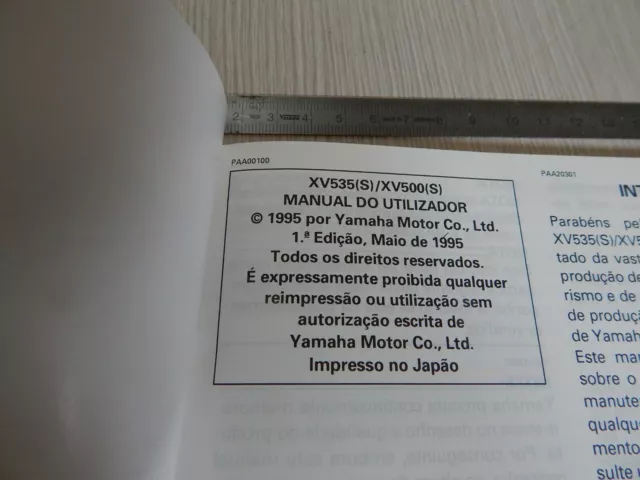 Manuale Uso Manutenzione Originale Yamaha Xv 535 500 Virago Lingua Espanol 1995 2