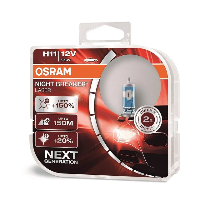 Osram H11 Night Breaker Laser Duo Box HCB Next GEN 55 W, 12 V, 2 Ampoules...