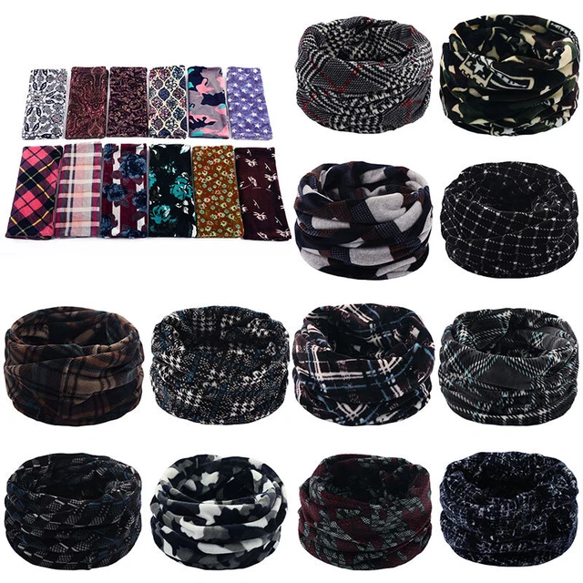 Unisex Winter Soft Cotton Scarf Double Layer Multicolor Neck Warmer Scarves