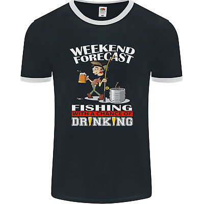 Fishing Weekend Forecast Funny Fisherman Mens Ringer T-Shirt FotL