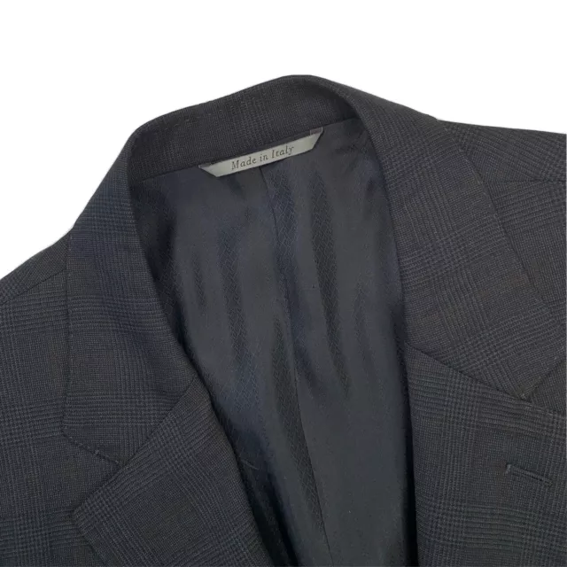 Mens 44 R Canali 1934 " Exclusive 150's  " Charcoal Grey Windowpane Wool Blazer