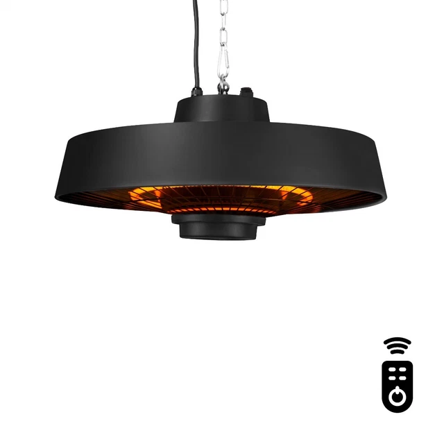 VONROC Heizstrahler Vulcano 2000W - Hängend - Schwarz - Kohleelement - mit Fe...