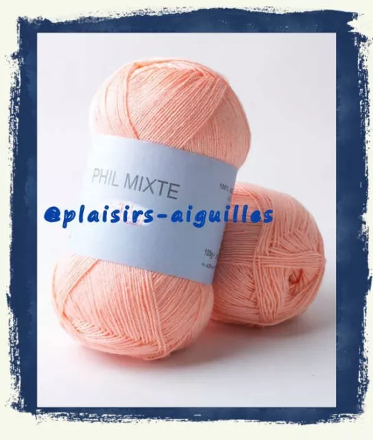 5 Pelotes De Phil Mixte Sorbet Neuves